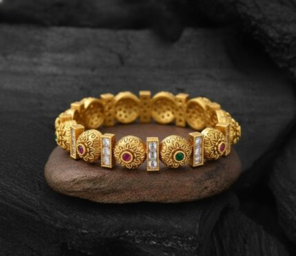 Meena Gold Plated Bangle