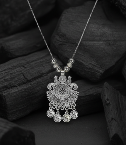 Artificial Oxidised Silver Pendant.