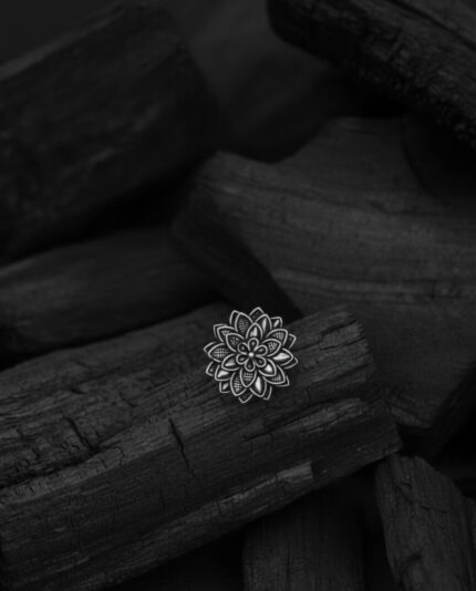 Artificial Oxidised Silver Floral Mini Ring