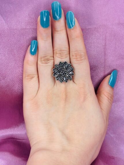 Oxidised Silver Small Ring