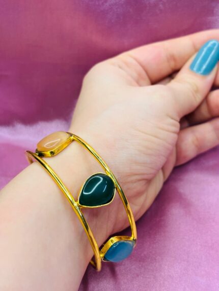 Artificial Gold Stone Studded Bracelet