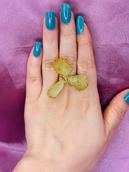 Golden Citrine Bloom Statement Ring