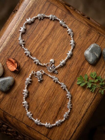 The "Gajraj" Heritage Elephant Charm Anklet